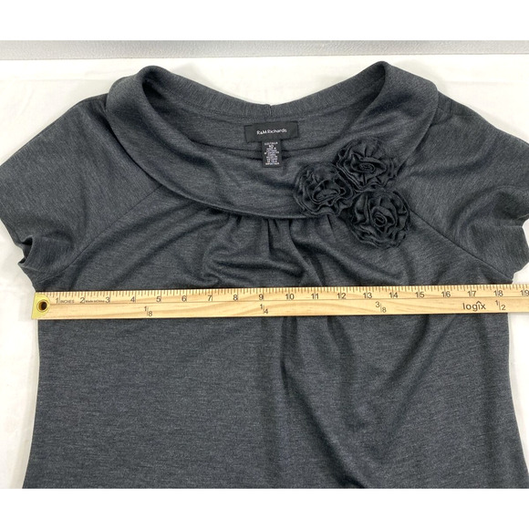 R & M Richards Whimsigoth Dress Womens Size 10 Gray Collar Rosettes Swirl Ruffle - Picture 8 of 12